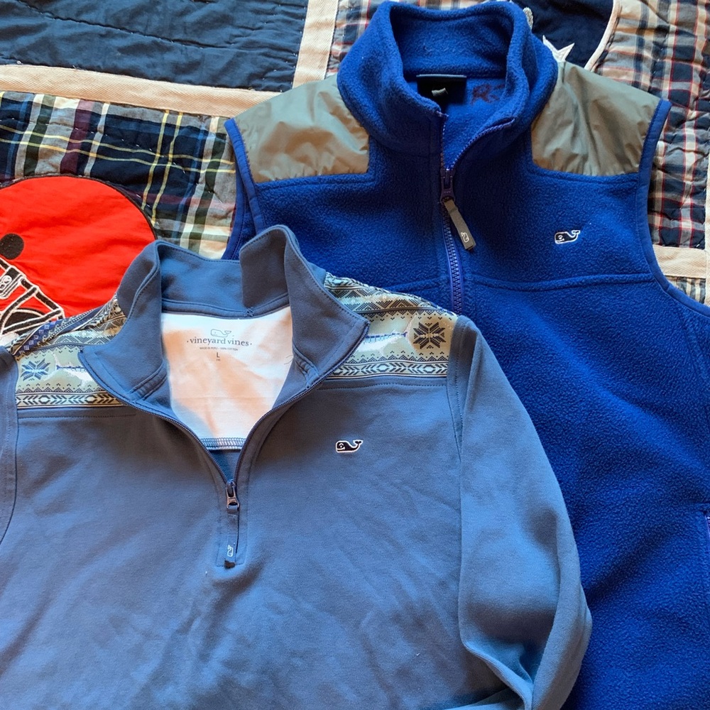 Boys winter quarter zip and fleece vest set- make an offer!